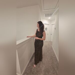 Elegant Black and Gold Evening Gown